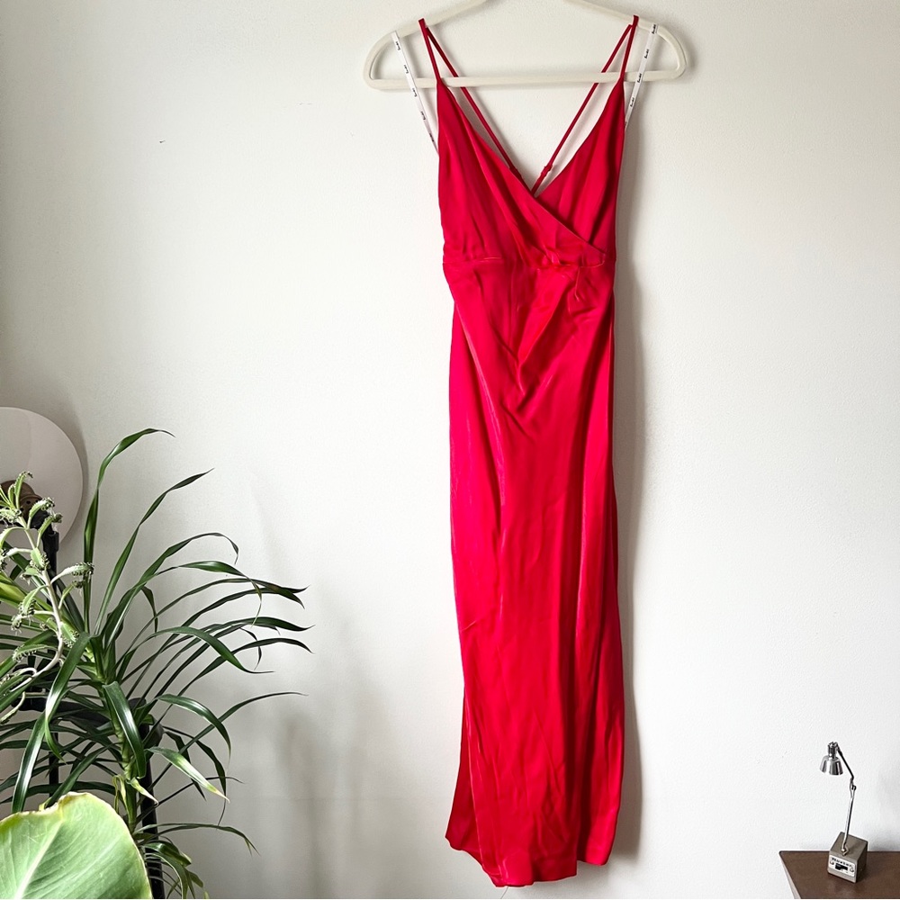 NWT Bardot Bella Slit Dress in bright red size XS